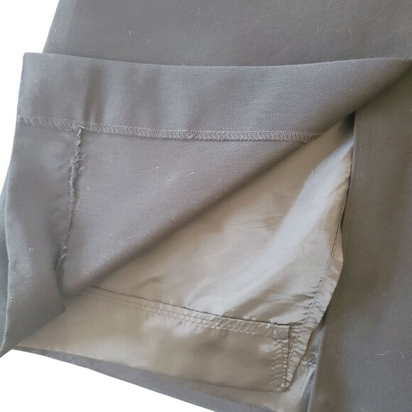 Vintage Handmade Black Pencil Skirt Midi 33 Inch Length Lined Wool Fitted - Picture 7 of 11